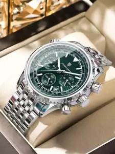 Luxury Men's Business Dress Watch, High Quality Quartz, Stainless Steel Strap, Dial with Date Display, Luminous Hands, Gift for Father and Friends, Stainless Steel Watches