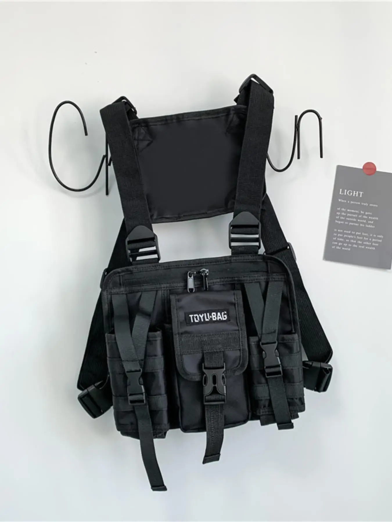 Men's Street Style Plain Color Chest Belt Bag, Trendy Novelty Multi-pocket Zipper Chest Bag, Fashionable Sports Bag for Running & Jogging & Cycling &