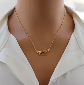 18K Gold Plated 3D Tiger Pendant Necklace – Fierce Animal Jewelry for Bold, Powerful Style