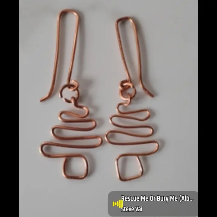 Dangle Christmas Tree Copper Wire Wrap Earrings for Festive Outfits Perfect for Holiday Wear