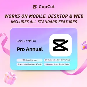 CapCut Pro Annual Plan - Full Access on Mobile/Desktop/Web, No Watermark, AI Video Editing Tools for Short Videos