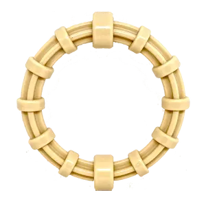 Honey Bone Chicken Flavored Teething Ring for Dogs - Durable Chew Stick Toy - Reduces Problem Chewing & Freshens Breath - Made in USA - FDA Compliant & Non-Toxic - Dishwasher Safe - Size 5.25" Diameter