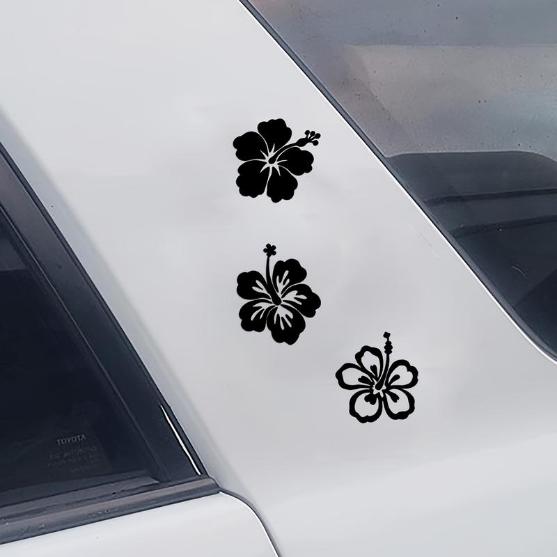 English: Creative Hibiscus Flower Car Decorative Stickers, Car Decals, Universal Stickers for Car Bodies and Windows, Windshield Sticker, Add a Literary Atmosphere to the Car