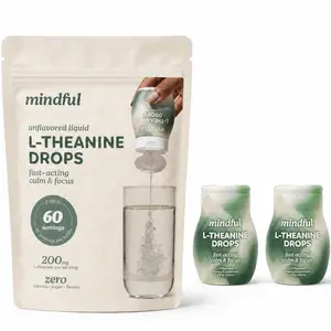 Mindful L-Theanine Drops - Two Pack - 200mg per Serving, Liquid Format, No Added Flavors, 30 Servings per Bottle, Emotional Support, Healthcare Supplement - Vitamin