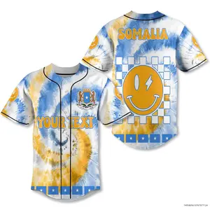 Somalia Baseball Jersey Custom Tie Dye Style