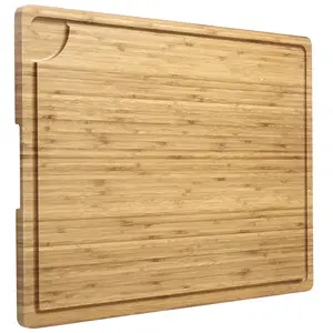 【GARVEE】Bamboo Wood Cutting Boards in Various Sizes (20x14, 24x18, 30x20 inches) with Handles and Juice Grooves, Reversible Design for Kitchen Use, Ideal for Meat, Cheese, Charcuterie, and Serving