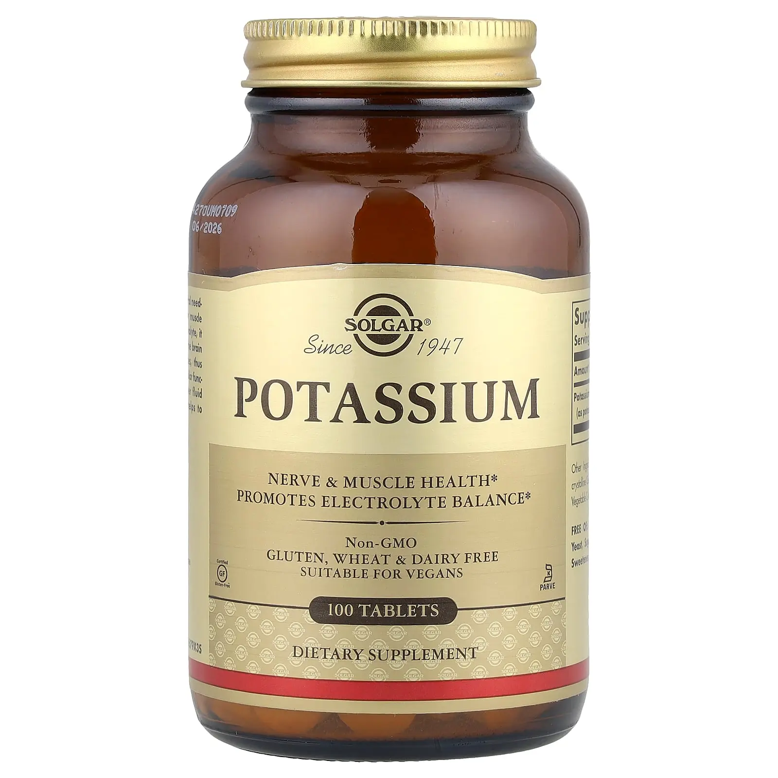Solgar Potassium, 100 Tablets (99 mg per Tablet)
