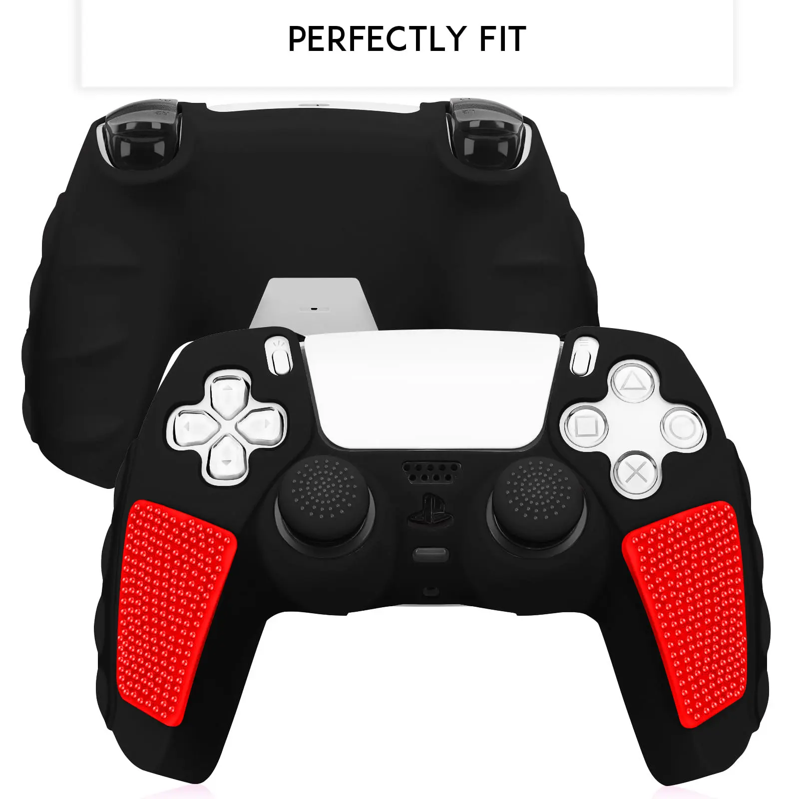 PS5 Controller Skin Cover Soft Silicone Case Anti-Slip Protective Grip with 8 Thumb Caps for DualSense