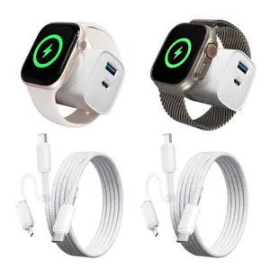 2 Pack 3-in-1 Charger Block Compatible with Apple Watch Ultra/10/9/8/7/6, 20W Fast Charging Wall Charger with Built-in Magnetic Watch Charger for iPhone, iPad, Travel summerwins
