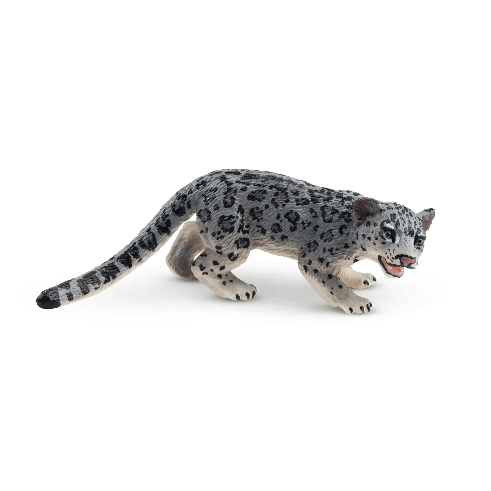 TOYMANY Hand-Painted Plastic Snow Leopard Cub Figurine - Realistic Wildlife Action Figure, Animal Collectible, Early Education Toy, Kids' Gift Idea
