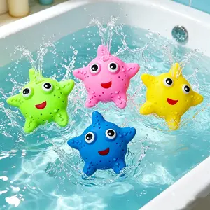 4pcs Starfish Pool Decorations, Rubber Bath Ornaments, Sensory Stress Relief, Summer Party Supplies, Fun Pool Ornaments for Kids & Adults