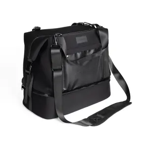 Modern Weekender Travel Bag 30L Personal Item with Shoe Compartment, Hospital, Overnight Bag for Men & Women, 18x14x9in, Onyx