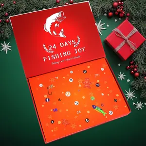 Christmas Countdown Fishing Lure Calendar, 24 Unique Bait Designs, Freshwater & Saltwater Use, Perfect Gift for Anglers!