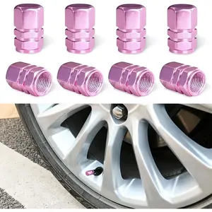 8 PCS Car Tire Valve Stem Caps, Aluminum Alloy Wheel Valve Covers with Rubber O-Ring, Corrosion Resistant Leak-Proof Tire Air Cap Set, Universal for SUV, Truck, Motorcycle