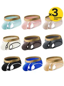 1Pc Men's Fashion Briefs, Activewear, Sexy Solid Color Bikini Style, Soft Comfortable, For Swimming, Beach & Home Wear