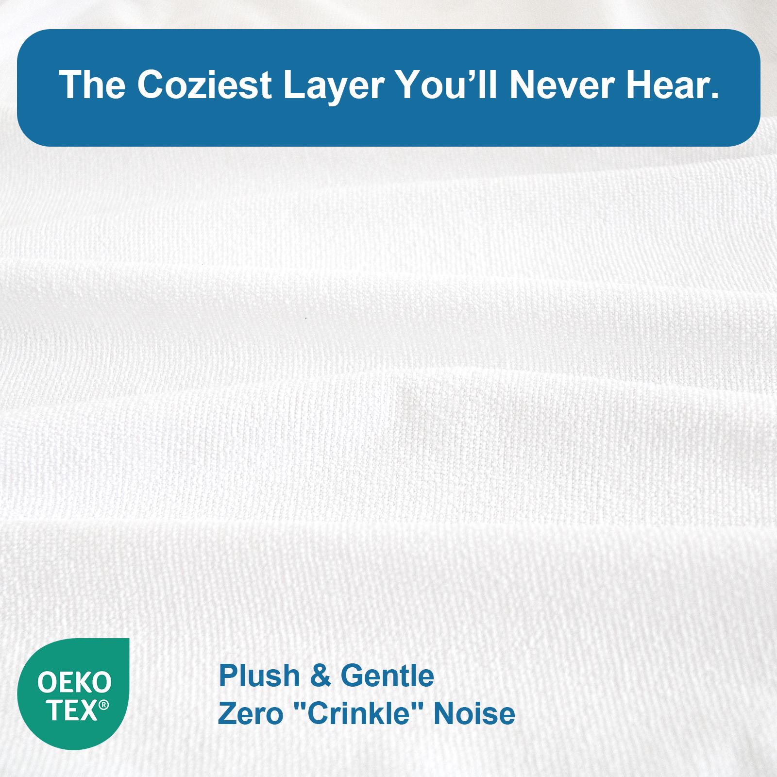 Premium Terry Waterproof Mattress Protector, Ultra-Soft Breathable Noiseless Absorbent Mattress Topper Cover Solid Color Fitted Sheet with Deep Pocket, Bed Cover Protector for Kids Adults Pets, Machine Washable #TiktokShopSpringGlowUp