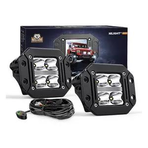 Nilight 2PCS Flush Mount LED Pod Lights with DRL, 4.8Inch Spot Beam 20W 2510LM Backup Reverse Light Offroad Driving Fog Light w/ 16AWG Wiring kit for Offroad 4x4 Truck SUV Jeep Underglow Car dealsforyoudays, Led Work Light, 20W Power Led Backlights