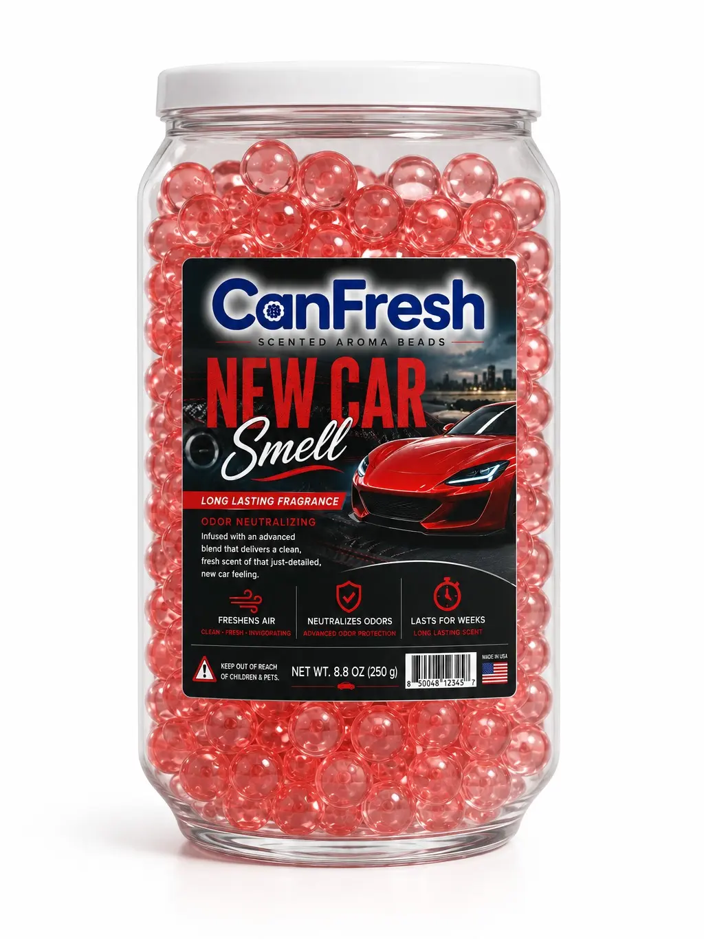 CanFresh Premium Scented Aroma Beads - Car Interior Accessories, Car Perfume, Aroma Enhancer for Small Spaces New Car Smell