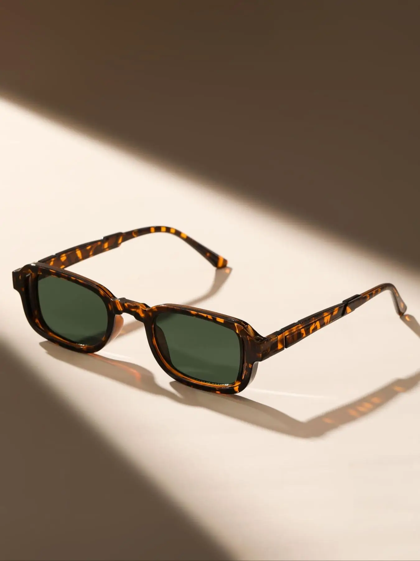 Fashion Unisex Vintage Square Frame Sunglasses (1 Pair), Trendy Casual Leopard Graphic Sunglasses for Everyday Use, Fashionable Versatile Accessories