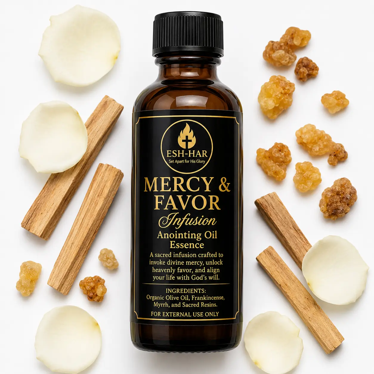 Mercy & Favor Organic Olive Infusion Oil - Sacred Botanical Aromatherapy Anointing Blend for Health, Wellness, Prayer & Worship