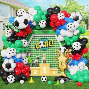 171-Piece Soccer Balloon Arch Kit with Trophy & Soccer Ball for Sports Theme Birthday & Competitions