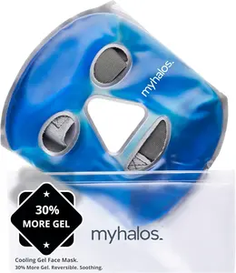 MyHalos Ice Face Mask – Reusable Hot & Cold Gel Face Mask for Migraine Relief, Facial Pain, Swelling & Wisdom Tooth Comfort