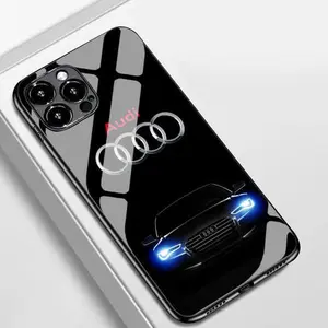 Audi Tempered-Glass Phone Case Compatible with iPhone X, 11, 12, 13, 14, 15 & more