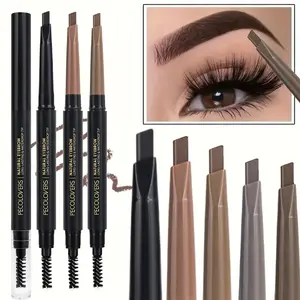 1PC Precise Application, Color Development, Anti-smudge, Black/brown/gray, Long-lasting Natural Matte Finish, 2-in-1 Eyebrow Pencil, Eyebrow Makeup Products, Suitable for Beginners