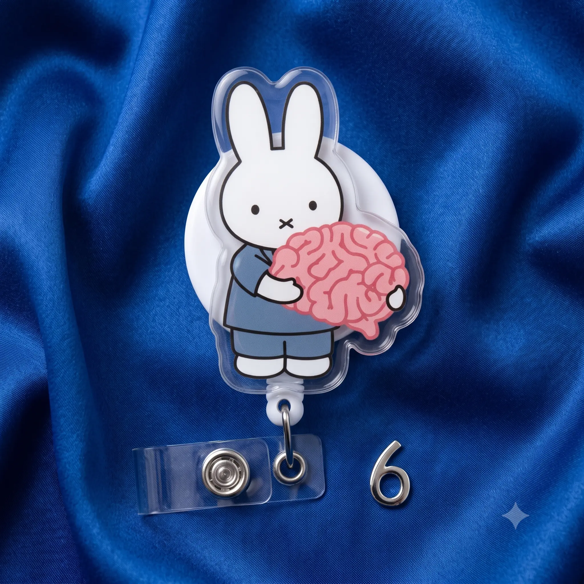 Doctor Rabbit Badge Reels, Funny Rabbit Badge Reel | Retractable Nurse Badge ID Holder, Teacher Office Name Tag Clip