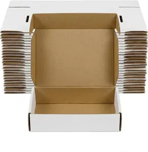 20 Pack 12x9x4, 7x5x2, 9x6x2, 6x4x3 Shipping Boxes, White Corrugated Cardboard Packaging Box for Small Business