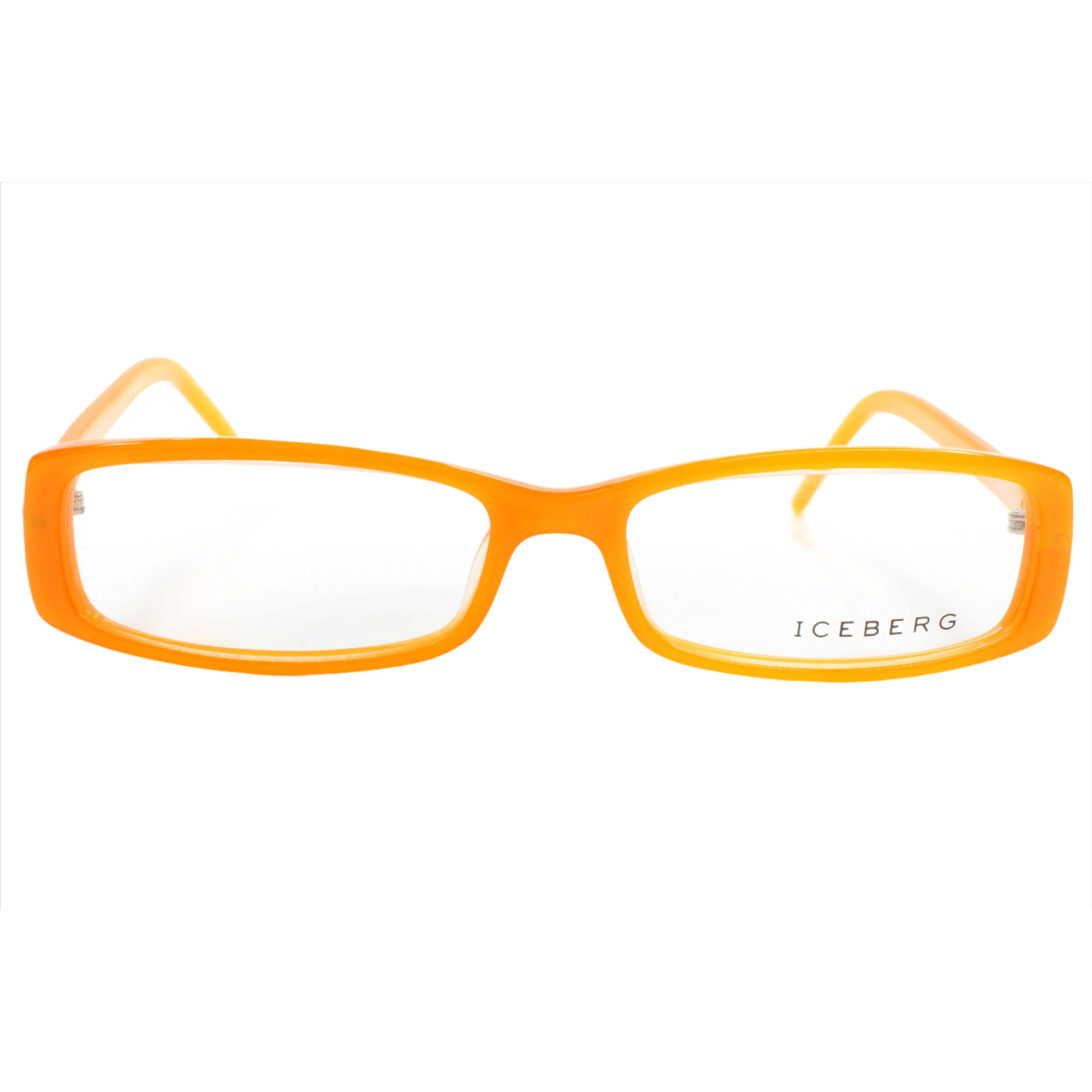 Iceberg IC03704 Orange Rectangle Acetate Fashion Italy Eyeglasses -Wo