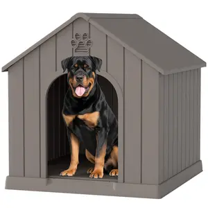 Outdoor Resin Dog House, Weatherproof Pet Shelter, Durable & Easy-Clean Design