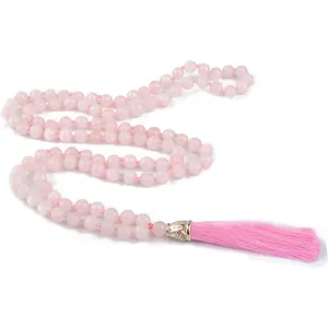 Mala Beads 108  Stone  Japamala Yoga Meditation Hand Knotted Beaded Tassel Necklace for Women Men