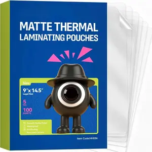 100Pack Matte Legal Size Laminating Sheets 9"x14.5" 5Mil Thick Thermal Laminate Pouches Compatible with  Laminators No Bubble 8.5x14 Clear Laminating Paper for Documents