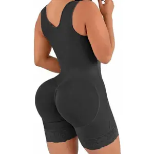 Plus Size Shapewear Bodysuit for Women, Zip Front with 3 Row Hooks, Tummy Control Body Shaper, Stretch Slim Fit Top