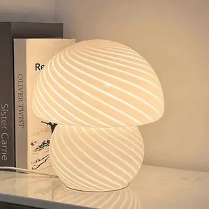 Aesthetic Mushroom Lamp  | Viral Vintage Glass Lamp for Cozy Vibes  #FreeBrand #AmazonFinds Modern White Ghost Resin Ornaments Portable Rechargeable Book Lamp