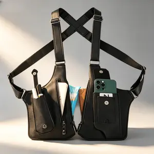 Large Double Shoulder Armpit Bag for Men | Underarm Holster with Anti-Theft Design | Concealed Crossbody Wallet & Phone Pouch for Outdoor, Travel, Cycling, Work & Daily Use