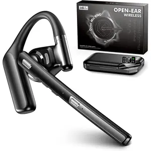 Headset V6.0, Open Ear  Earpiece with Noise Canceling Mic, 96H Talking Time with the 950 mAh  Case for iOS Android Laptop, Headphones with Mute Button for Trucker Work