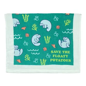 Save The Floaty Potatoes Funny Manatee Lovers Tea Towel Funny Dish Towels Soft Adsorbent Tea Towel
