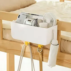 X-SBB46 Bunk Bed Shelf for Top Bunk Bedside Shelf Accessories for Kids Bunk Bed Caddy with Hooks for Bed Rail Box Cabinet