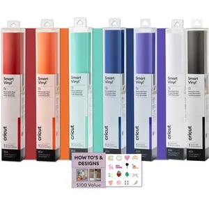 Cricut Smart Vinyl Rainbow Colored Vinyl Rolls Bundle 12in x 3ft for Home Decor - Compatible with Cricut Maker 4 and Cricut Accessories, Ideal for Crafting and DIY Projects