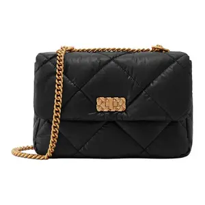 Charles & Keith Quilted Chain Crossbody Bag in Black for Women