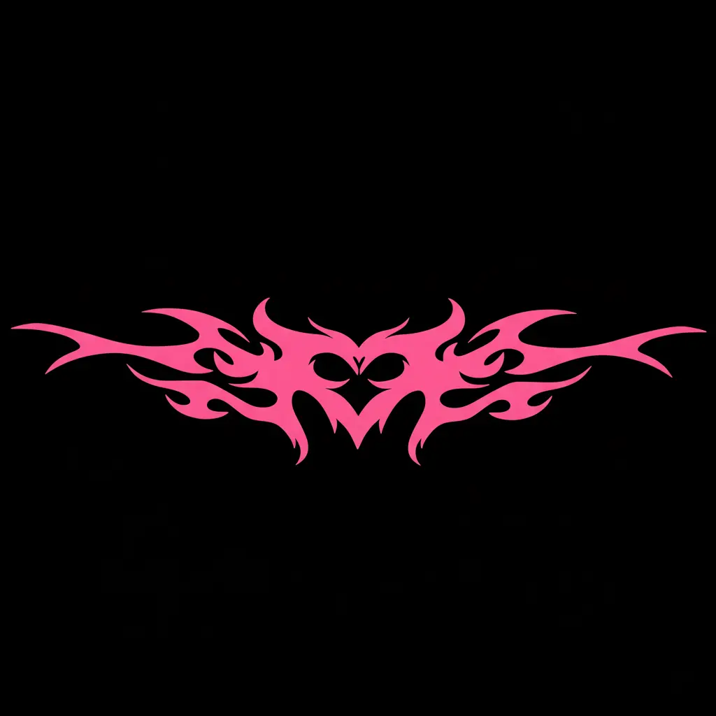 Cyber Heart Flame Car Decal, Hot Pink Neo Tribal Vinyl Sticker, Y2K Aesthetic Heart Bumper Decal, Edgy Flaming Heart Window Art, Cyberpunk Baddie Vehicle Graphic, Alternative Soft Goth Laptop Skin