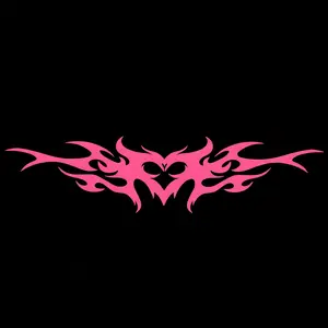 Cyber Heart Flame Car Decal, Hot Pink Neo Tribal Vinyl Sticker, Y2K Aesthetic Heart Bumper Decal, Edgy Flaming Heart Window Art, Cyberpunk Baddie Vehicle Graphic, Alternative Soft Goth Laptop Skin