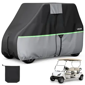 VEVOR Golf Cart Cover, Full Coverage 2+2/4 Passenger Golf Cart, 600D Waterproof Oxford Fabric Club Car Cover Fits Most Carts Club Car, Yamaha, EZGO, Honda, PU Coating Three Zipper Doors