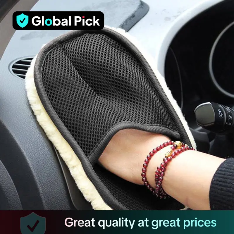 Soft Car Cleaning Glove, 1 Count Home Dusting Gloves, Plush Car Wash Gloves, Car Cleaning Supplies