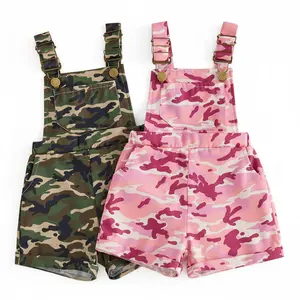 Babamoon Kids Toddler Baby Girl Boys Camouflage Overalls Shorts Sleeveless Shorts Jumpsuits with Pockets Summer Hunting Clothes