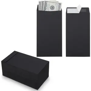 200 Pack  Envelopes 3.5x6.7 Fit for Envelope  Saving Challenge, 120 GSM Thick  Envelopes for , Budgeting, Check, , Tickets, , small items & collectables (Black)