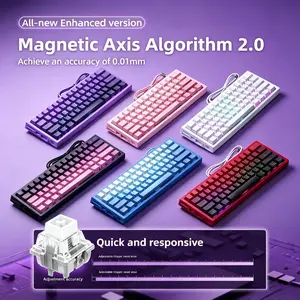 Compact 60 Layout Magnetic Gaming Keyboard Hollow-out Frame Design 0.01mm Adjustable Trigger PBT Sublimation Keycaps Low Latency for Laptop PC
