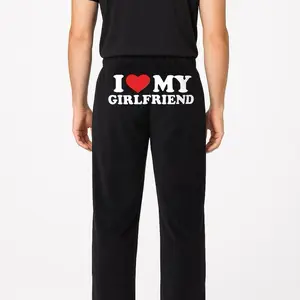 I Love My Girlfriend Pajamas - Luxurious Soft Plushie Loungewear in Black Sizes X-Small to 3XL for Ultimate Comfort and Timeless Style